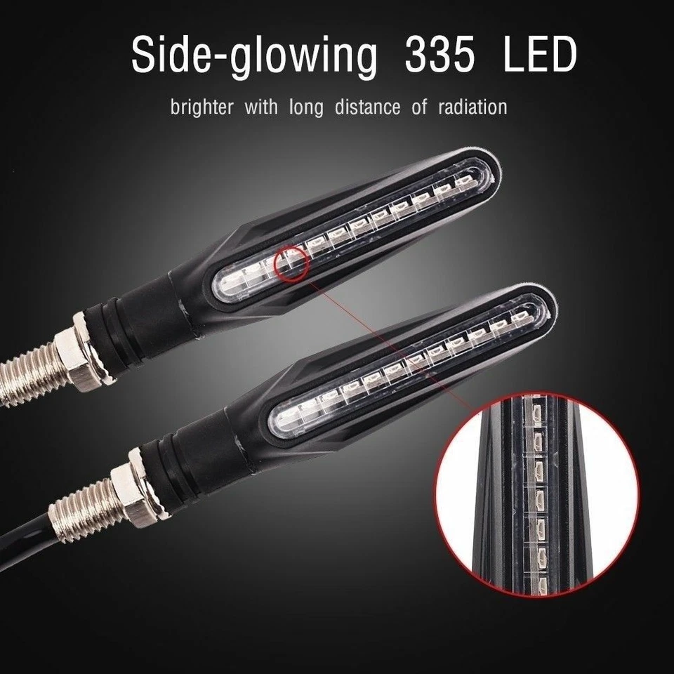 2pcs Clignotants LED Séquentiel Universel 12 V Moto Scooter Ambre Ampoule Feu - Photo 3/4