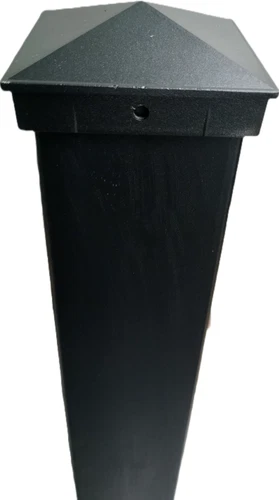 Powder coated Aluminium Post Tube Pipe Fence Support 3" 75 1 piece Black 1800mm - Picture 1 of 11