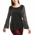 NEW- Faded Glory Women's Velvet Bell Sleeve Blouse XL (16-18)