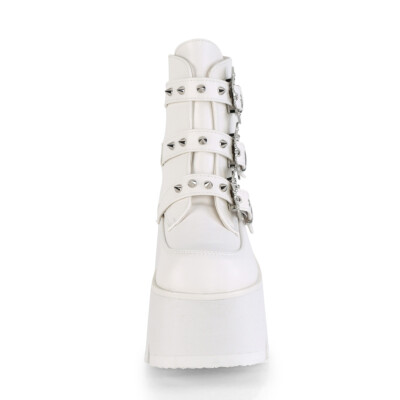 Women's Demonia Ashes 55 Platform Boot White Vegan Leather Size 7