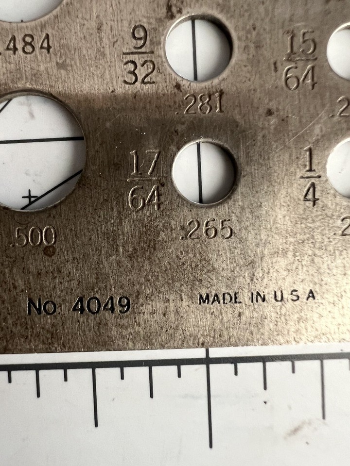 VINTAGE CRAFTSMAN OLD LOGO NO. 4049 FRACTIONAL SIZE JOBBERS DRILL GAUGE