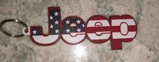 Jeep Red White And Blue Keychain