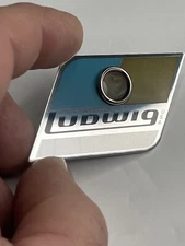 Ludwig Blue And olive Drum Badge Pointy- Repro with 6ply grommet