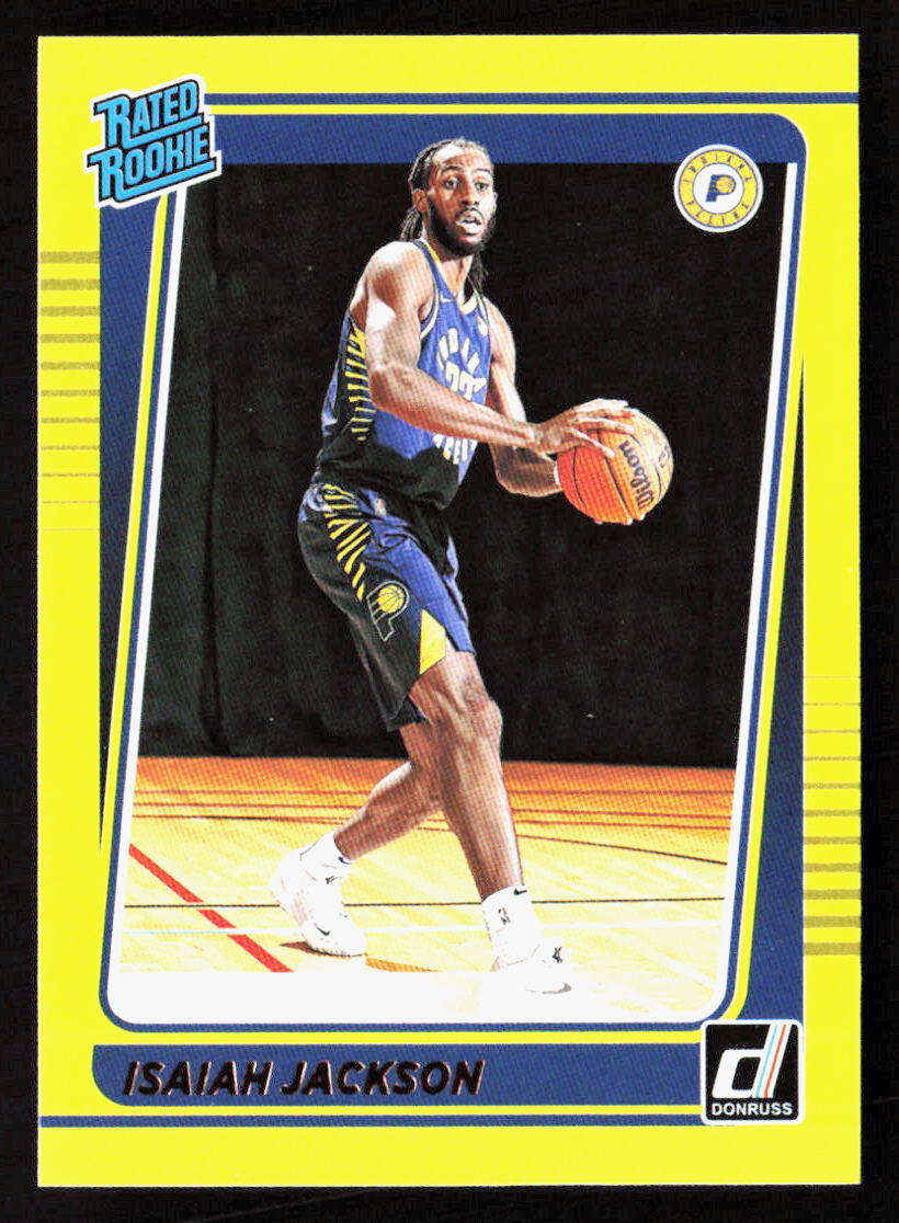 2021-22 Panini Donruss Isaiah Jackson Yellow Flood Rated Rookie Card RC #217
