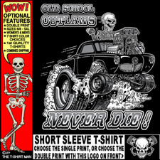 Studebaker Bullet Nose Hot Rod Muscle Outlaw Gasser Drag Race Skeleton T-shirt