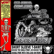 Studebaker Bullet Nose Hot Rod Muscle Outlaw Gasser Drag Race Skeleton T-shirt
