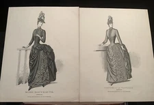 2 Antique Engravings - Strawbrige & Clothier- French Dresses - Turn Of Century