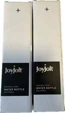 Joy Jolt Water Bottle 22oz Stainless Steel Black Flip Lid Sport Straw Lid 2 Pack