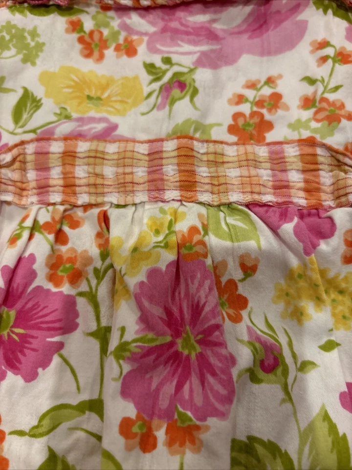 BABY LULU Sun Dress 5 Pink Yellow Green Orange Floral Beach - Image 2 of 4