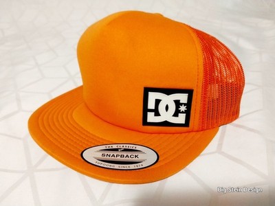 DC Shoes Orange Trucker Hat Cap Adjustable Snap Back