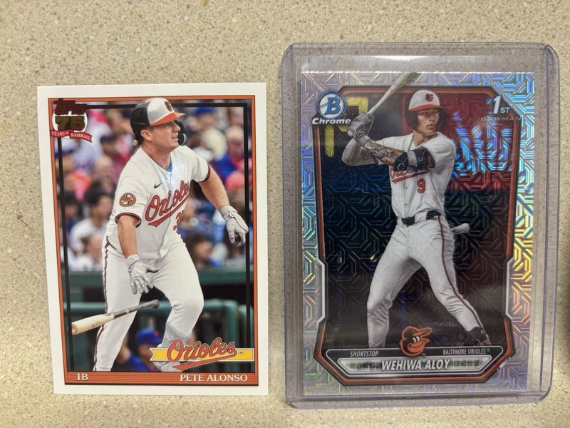 Samuel Basallo RC, Gunner Henderson, Wehiwa Aloy Chrome, Orioles Rookie Lot
