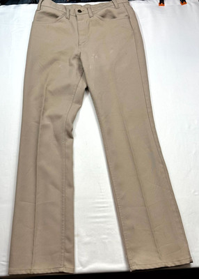 Vintage 90s Levi's STA-PREST Pants Mens Size 32x32 Tan Beige Polyester Slacks