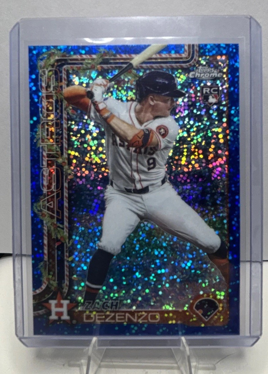 2025 Topps Holiday - Chrome Zach Dezenzo #HC162 Blue Sparkle Refractor /199 (RC)