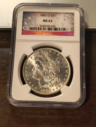 1883 o Morgan Silver Dollar MS63 - NGC - Cert. # 3548709-026