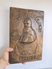 Antike Mgr V. Roelens Ardooie Belgischer Missionar Bronze Stil Relief Plakett...