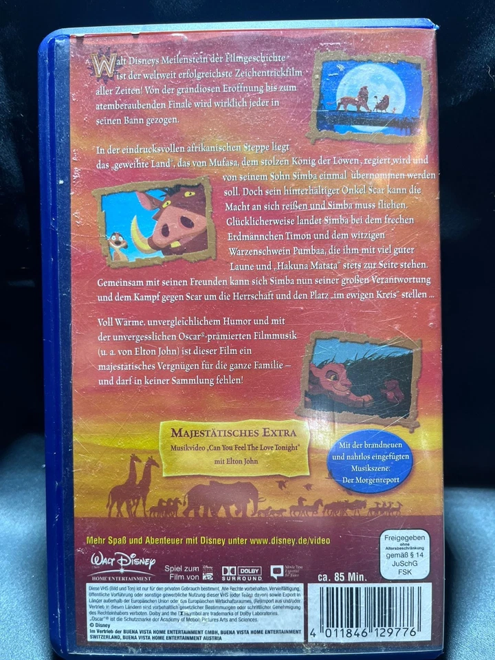 Disney 	König der Löwen	Videokasette 	198 - Bild 2 von 3