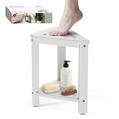 Shower Foot Rest 15in, HDPE Waterproof Shower Stool for Inside Shower, Corner...