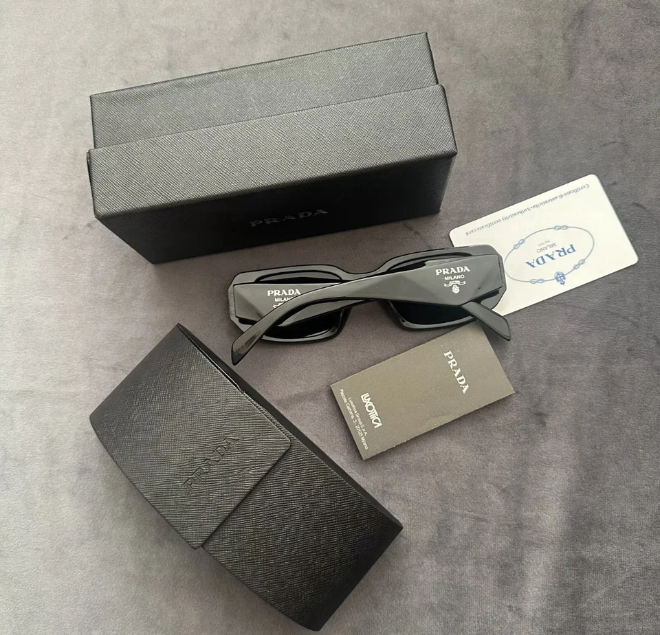 Gafas de sol Prada PR17WS 49 mm para hombre y mujer - marco negro y lente - envío gratuito » - Imagen 2 de 4