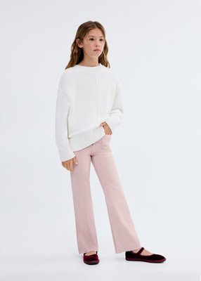 Flared Jeans mit Nieten Mango Mädchen puder rosa neu Baumwolle Beschreibung lese