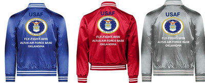 USAF*ALTUS AIR FORCE BASE* OKLAHOMA*SATIN JACKET*USAF OFFICIAL LICENSE
