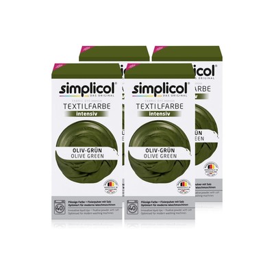 Simplicol Textilfarbe intensiv Oliv-Grün 150g 4er Pack
