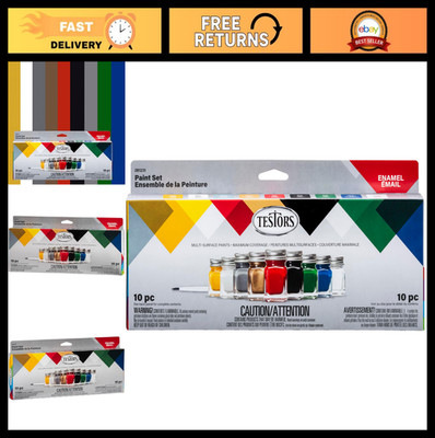 10-Piece Enamel Paint Set for Model Kits, Crafts & DIY Projects - Assorted Color