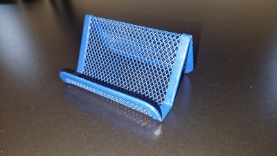 Blue Metal Phone Holder Stand   Grid Design   Used   Minimalist Desk Stand