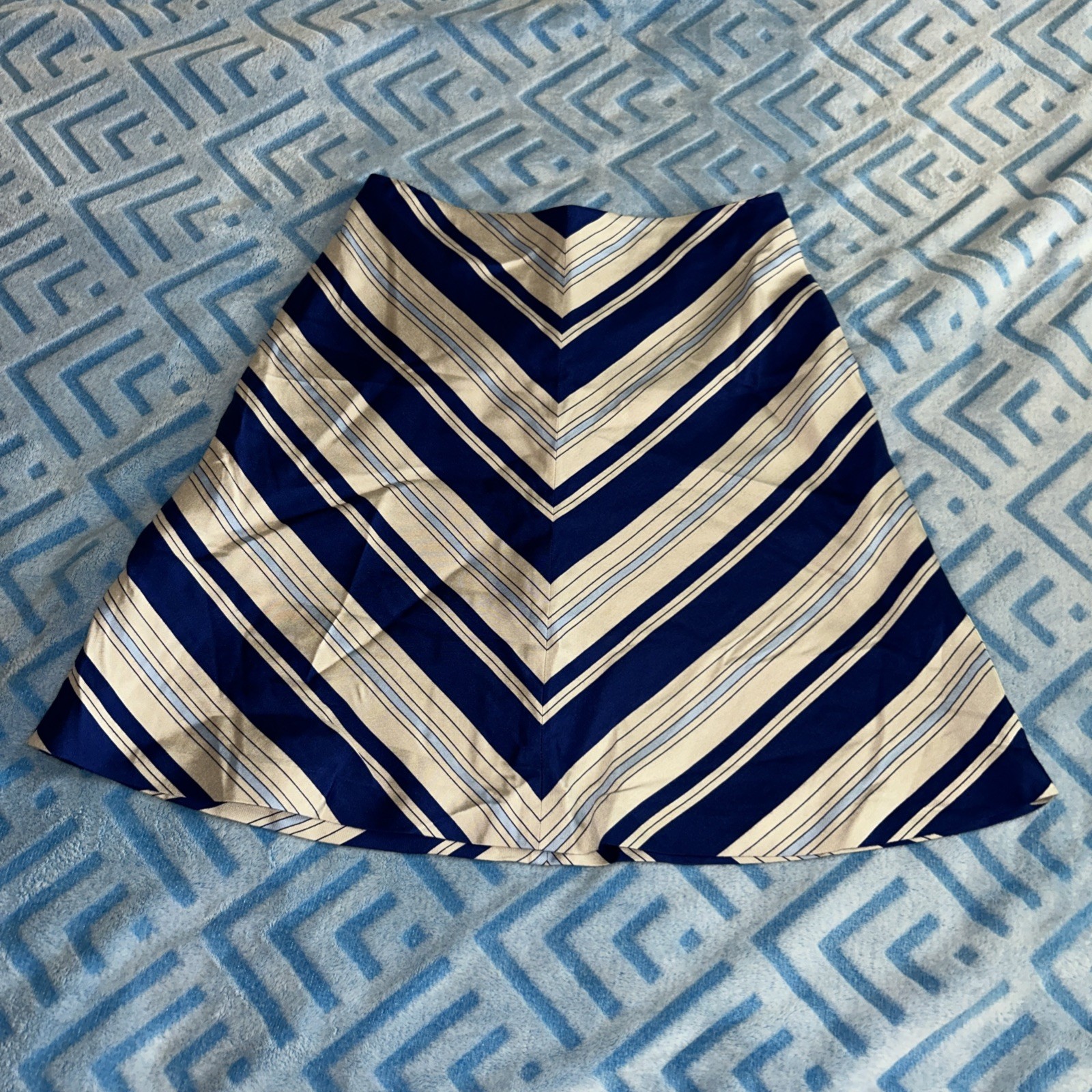 Banana Republic Blue Striped A-Line Mini Skirt - Size 0