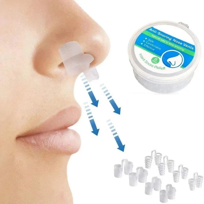 8 Pcs Silicone Anti Snore Nasal Dilators Apnea Aid Device Stop Snoring Nose Clip