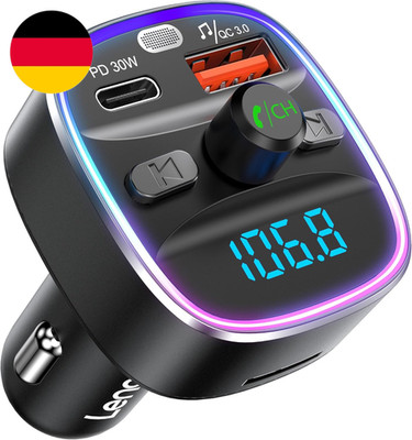 LENCENT Bluetooth 5.4 FM Transmitter Auto Adapter 48W [PD 30W & 18W] [7 Farben L