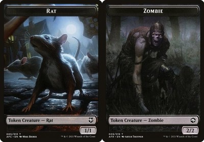 Rat \ Zombie Token - #05/09 - Forgotten Realms - NM MTG