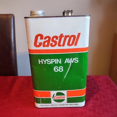 Vintage Castrol HYSPIN AWS  68 Oil Can Tin 5 litre