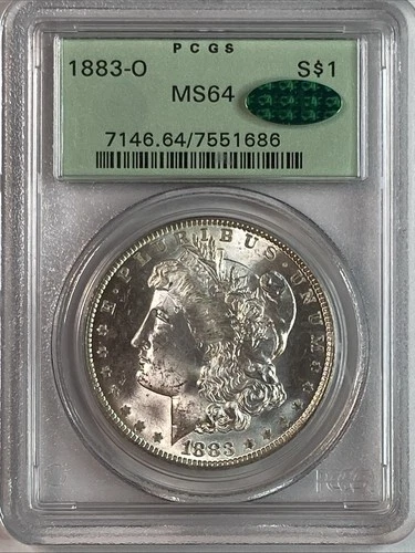 1883-O Morgan Dollar PCGS MS64 CAC Graded Old Green Holder $1 Coin