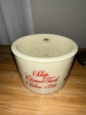 Vintage Old Spice Shulton Ship Grand Turk Salem 1786 Shaving Mug Milk Glass