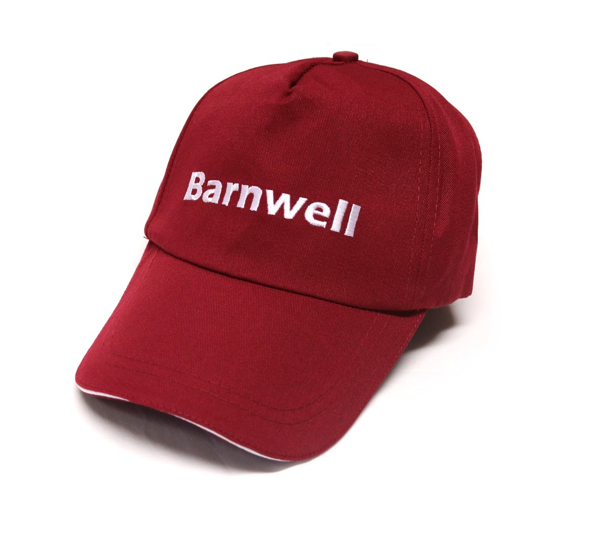 Barnwell Baseball Cap Burgundy Red Adjustable Strap Curved Peak Work Hat