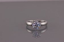 Sterling Silver 6 Prong Cubic Zirconia Polished Solid Band Ring 925 Sz: 9