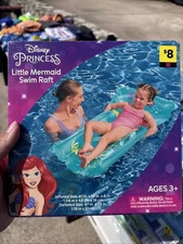 Pool Float Swim Raft Ariel Little Mermaid Disney Princess Inflatable Girls Gift