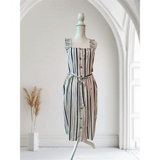 White & blue striped sundress