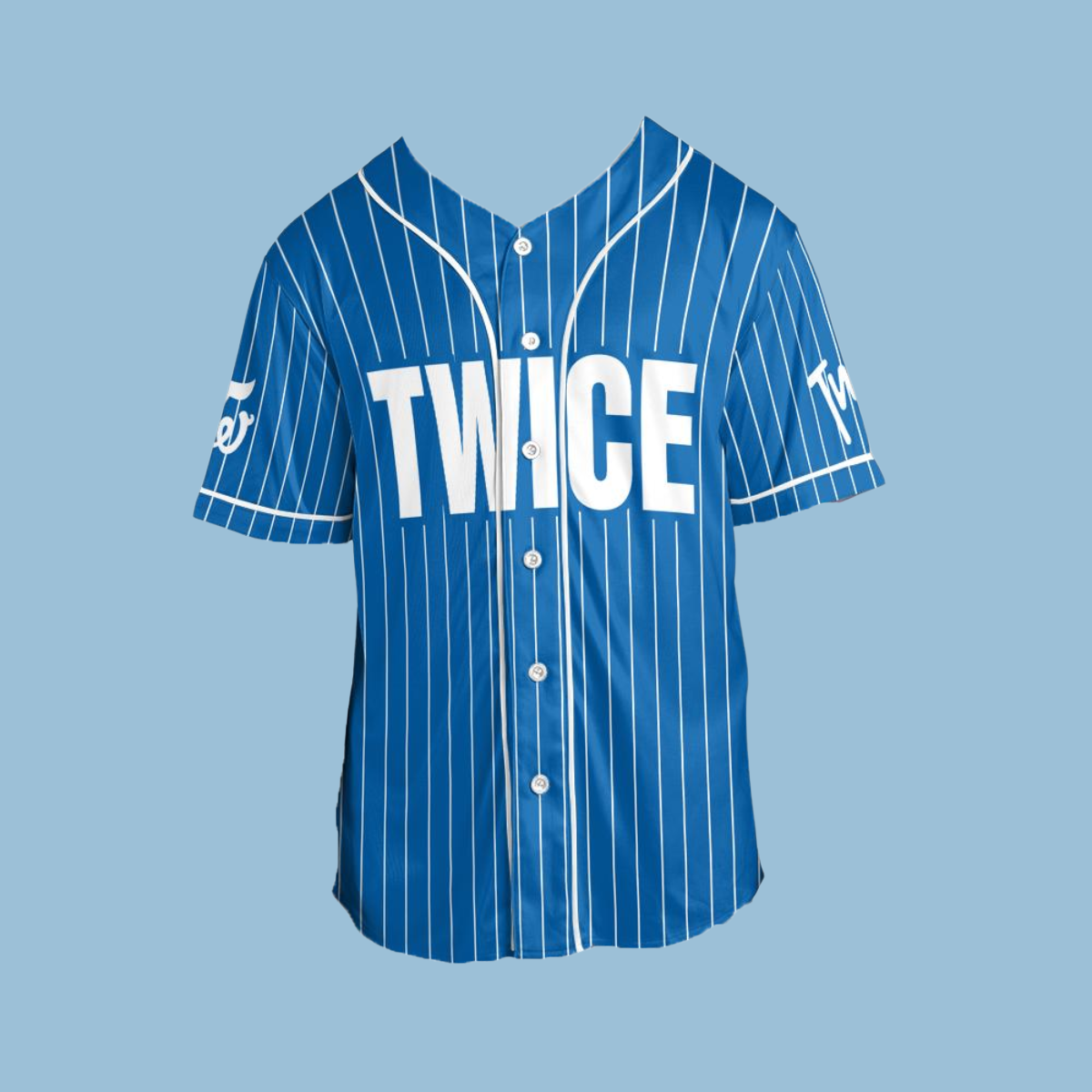 TWICE THIS IS FOR Blue Baseball Jersey Once Merch Shirt Kpop