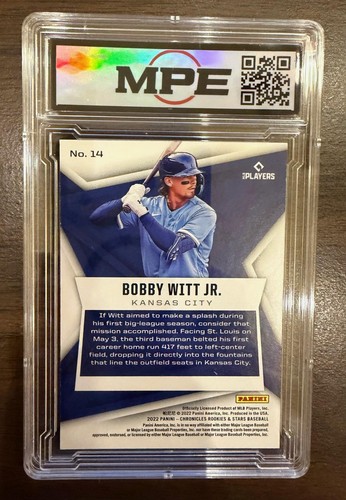 Bobby Witt Jr. RC MINT + 9.5  2022 Panini Chronicles Rookies & Stars #14  Royals - Picture 2 of 2