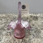 Fenton Family Signature Glass Hand Painted Pink Basket Signed And Numbered #725