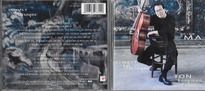 YO YO MA - simply baroque  - TON KOOPMAN   16 track CD