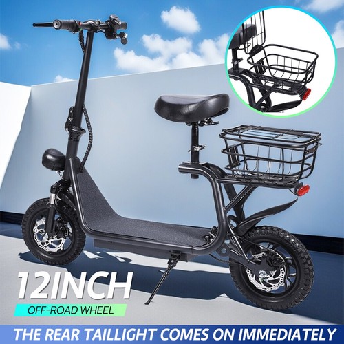 12'' Electric Scooter 1200W 50KM/H Range Foldable Travel Adult E Bike wi Seat AU - Picture 2 of 24