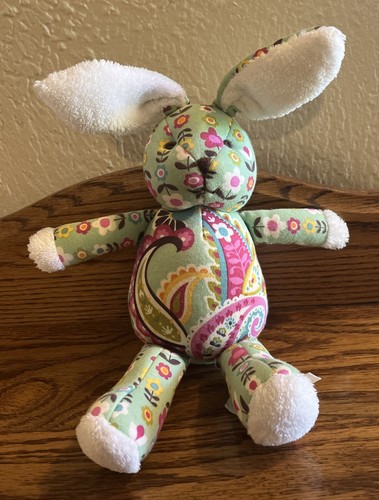 Vera Bradley Baby Tutti Frutti Bunny Lovey Plush Green Paisley 2012 10" Toy