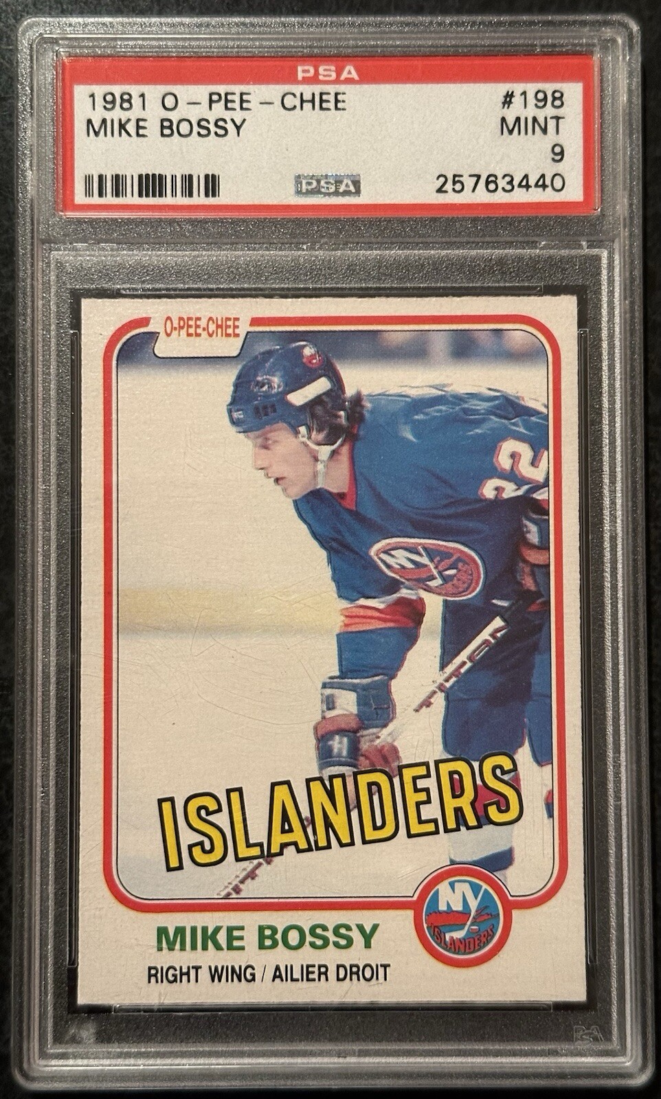 1981 O-PEE-CHEE MIKE BOSSY #198 PSA 9 MINT