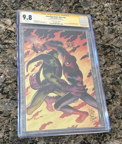 Amazing Spider-Man 36: CGC 9.8 1:100 Virgin - SS John Romita Jr. - 2023