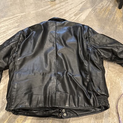 Vtg 80's Chicago Police Leather Jacket Size M Home Alone Police