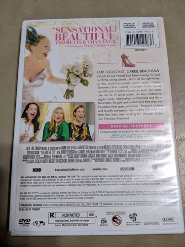 Sex and the City - DVD The Movie (DVD, 2008, Widescreen) - Picture 2 of 2
