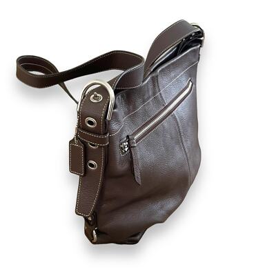 バッグ COACH Leather Hobo Bag Brown OneShoulder Coach Leather Hobo Handbag Dark Brown F15064 Pebble Vintage | eBay