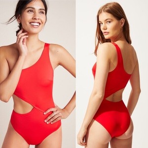 solid and striped claudia one piece